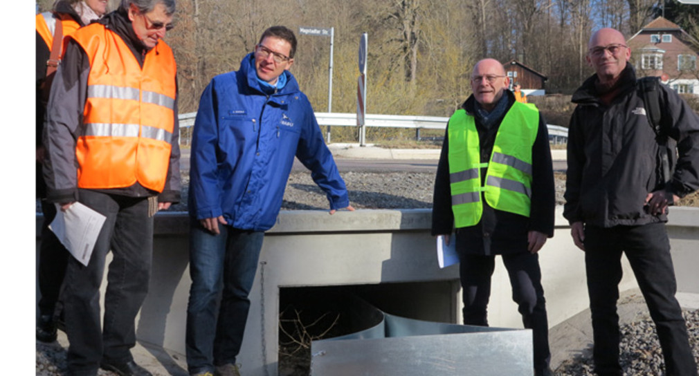 Minister Hermann besichtigt Amphibienschutzanlage Schattengrund