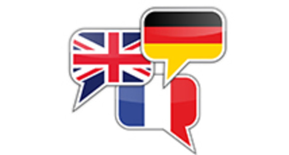3 Sprachblasen mit jeweils der deutschen, englischen und französischen Flagge (Bild: cirquedesprit/ Fotolia.com)