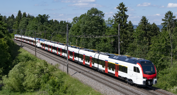 Netz 10b Wiesental Flirt 3 im Sommer bei Benzenschwil.