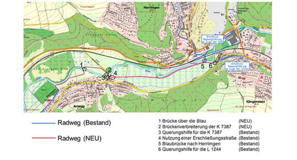 Radweg für die B 28 zwischen Arnegg und Klingenstein fertiggestellt