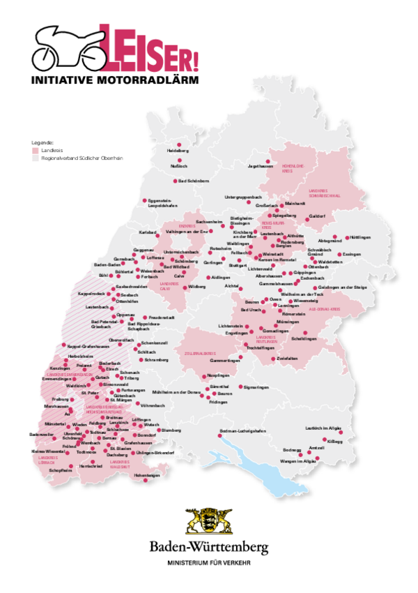 Bundeslandkarte Mitglieder Initiative Motorradlärm