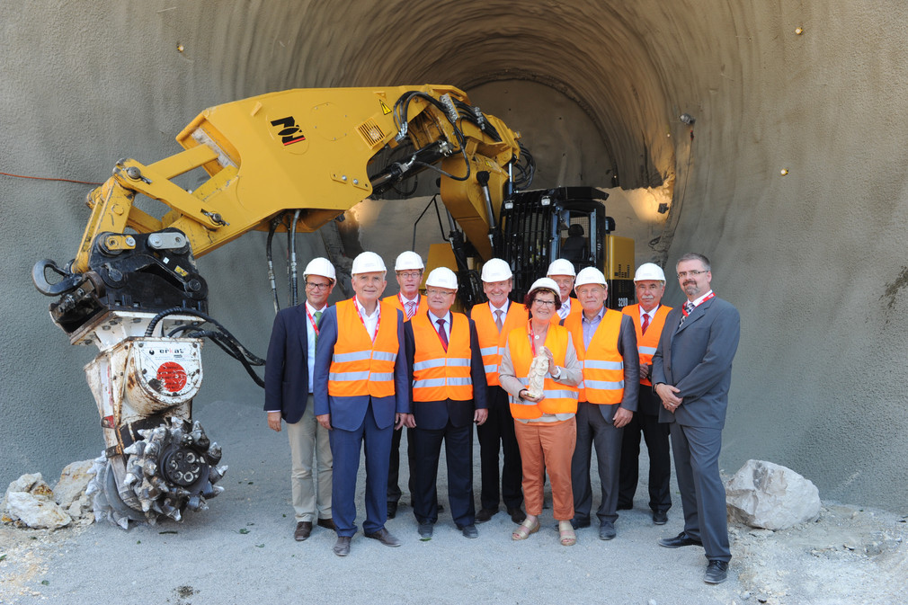 Tunneltaufe des Albabstiegstunnel Bahnprojekt Stuttgart - Ulm am 23. Juni 2014 (Bild: Kommunikationsbüro Bahnprojekt Stuttgart–Ulm )