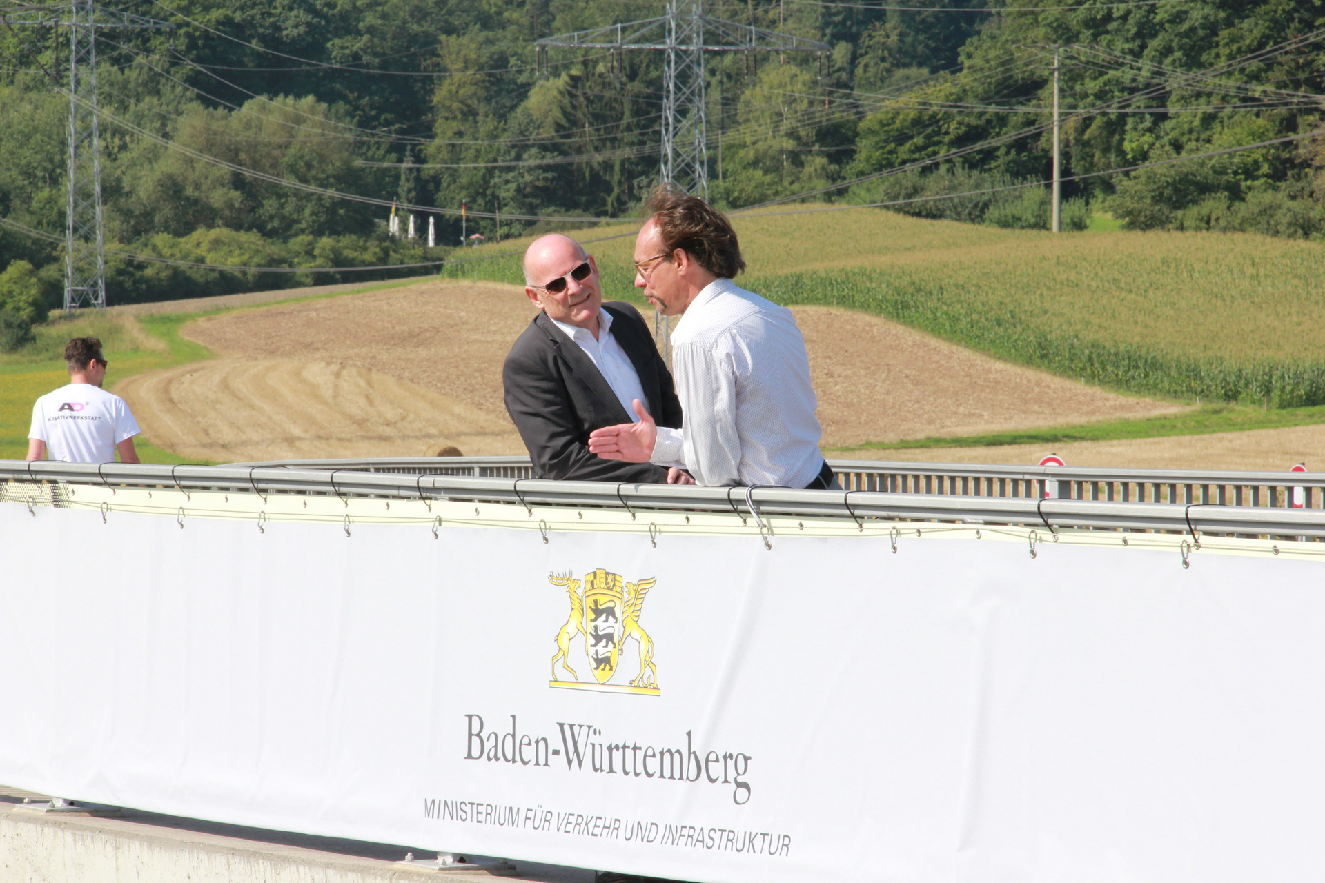 Minister Hermann und Christoph Sonntag beim Auftakttermin