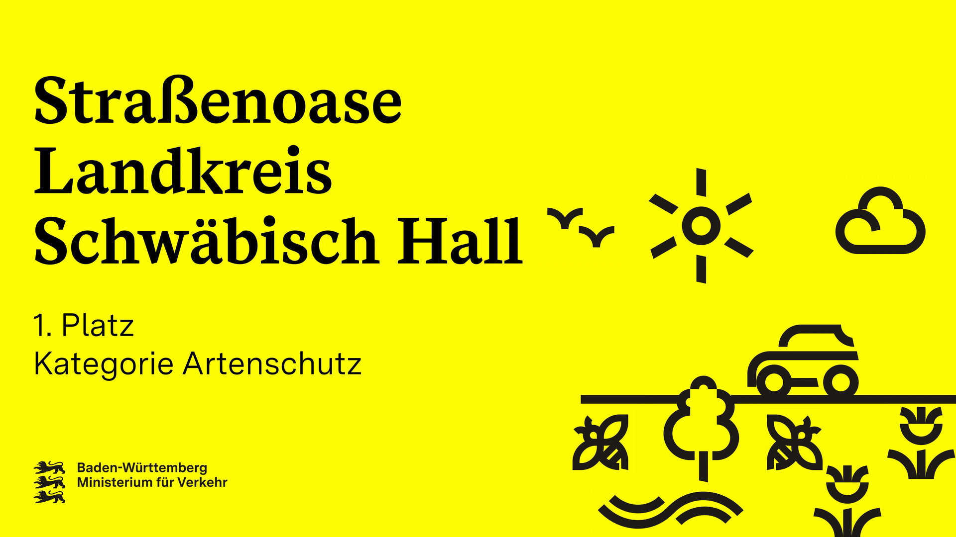 Titelseite eines Videos zur Straßenoase Landkreis Schwäbisch Hall. Platz 1 Kategorie Artenschutz.