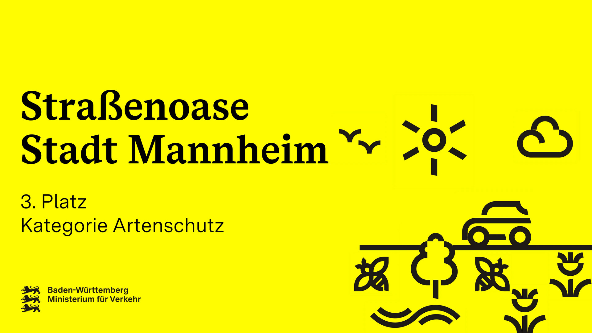 Titelseite eines Videos zur Straßenoase Stadt Mannheim. Platz 3 Kategorie Artenschutz