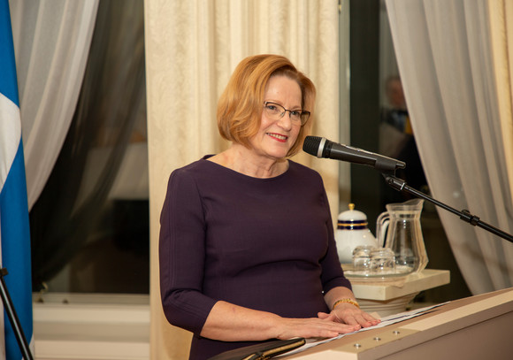 Auslandsbeziehungen Delegationsreise nach Finnland und Schweden Terttu Savolainen, Generaldirektorin des Regionalverwaltungsamtes Nordfinnland, bei einem Empfang in Oulu (Finnland) (Finnland). (Bild: Staatsministerium Baden-Württemberg)