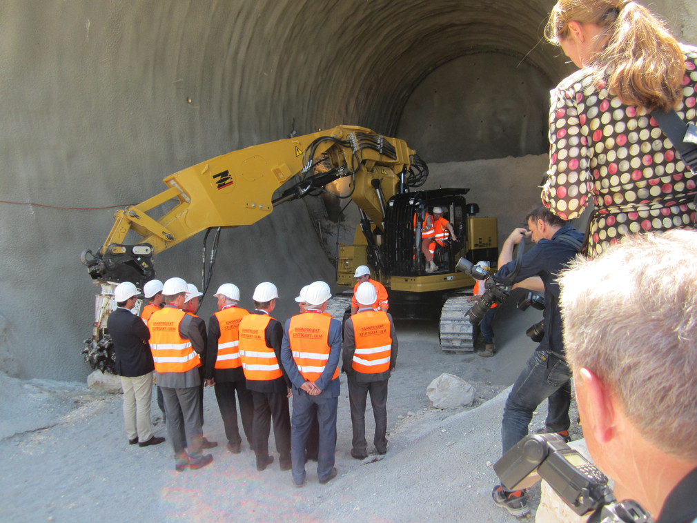 Tunneltaufe des Albabstiegstunnel Bahnprojekt Stuttgart - Ulm am 23. Juni 2014