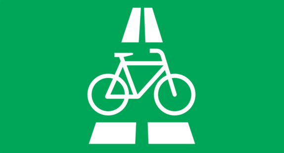 Grüne Piktogramme kennzeichnen die Radschnellwege. (Bild: Bundesverkehrsministerium)