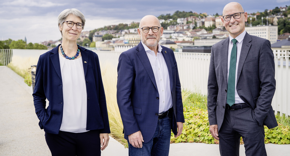 Verkehrsminister Winfried Hermann, Staatssekretärin Elke Zimmer und Ministerialdirektor Berthold Frieß