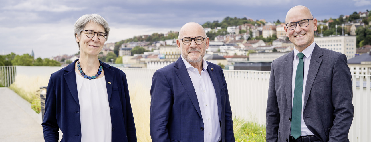 Verkehrsminister Winfried Hermann, Staatssekretärin Elke Zimmer und Ministerialdirektor Berthold Frieß