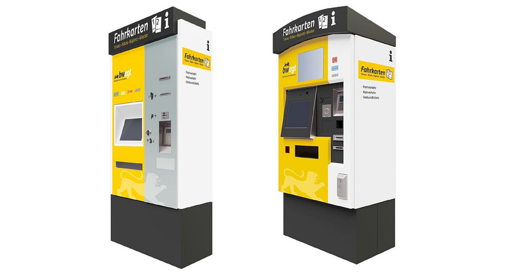 Die neuen Automaten in schwarz-weiß-gelbem Landesdesign 