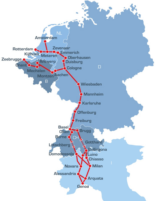 Güterverkehrkorridor Genau-Rotterdam