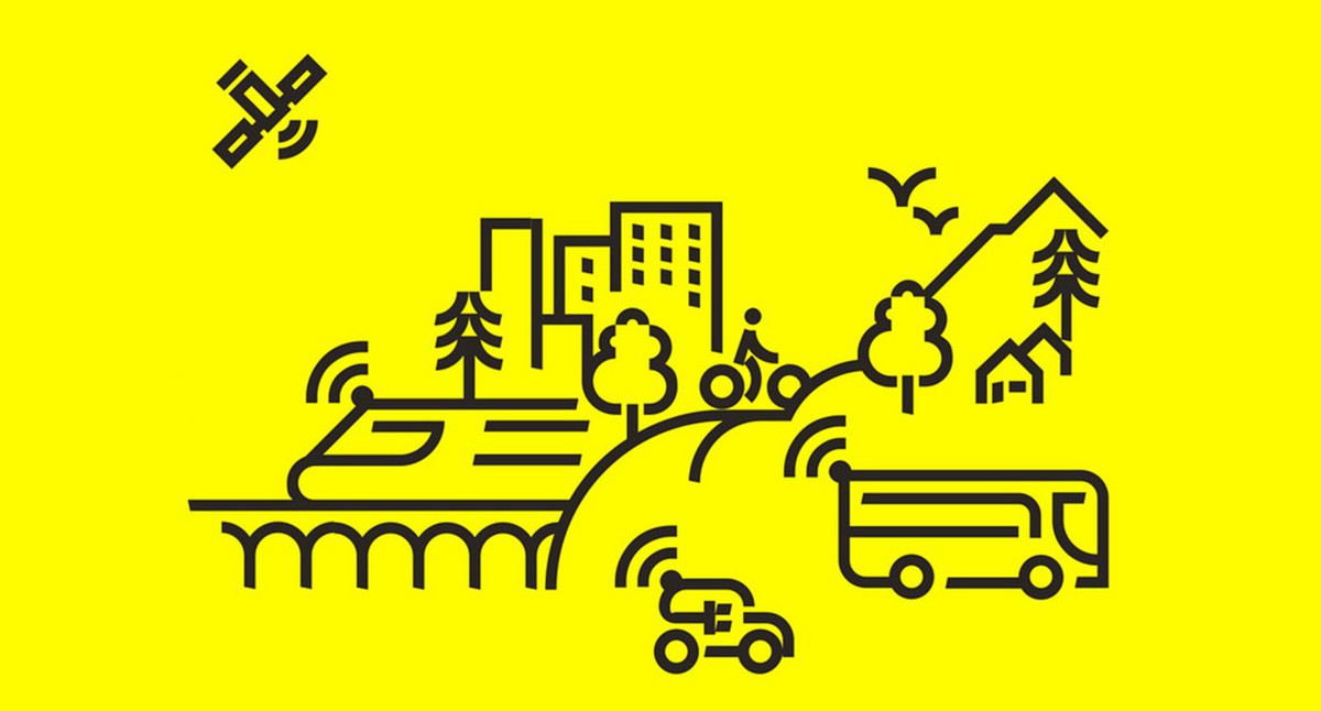 Collage zu den Themen Mobilität und Digitalisierung