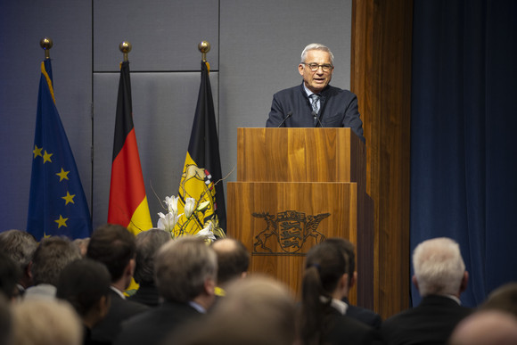 Innenminister Thomas Strobl bei seiner Rede