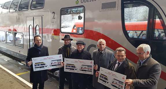 Neues Angebotskonzept auf der Gäubahn und Vorstellung von Intercity 2 und Talent 2 in Horb am Neckar.