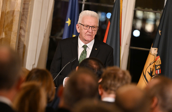 Ministerpräsident Winfried Kretschmann bei seiner Ansprache