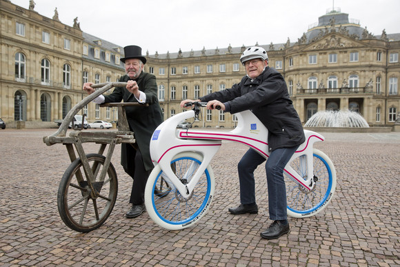 LPK Fahrrad-Jubiläum 2017. Pressetermin Verkehrsminister Hermann mit Draisinen (Bilderquelle: Uli Regenscheit Fotografie)