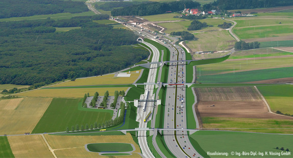 Visualisierung des Bahnhofs Merklingen (Bilderquelle: © Ing. Büro Dipl. Ing. H. Vössing GmbH)