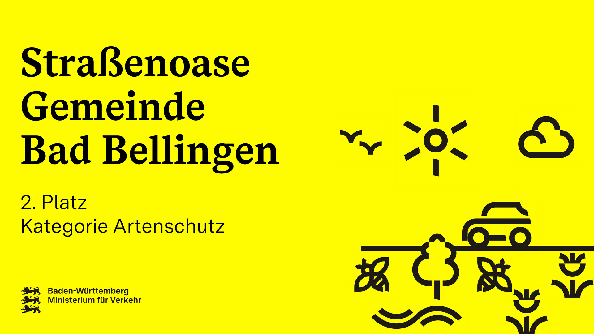 Titelseite eines Videos zur Straßenoase Bad Bellingen. Platz 2 Kategorie Artenschutz.