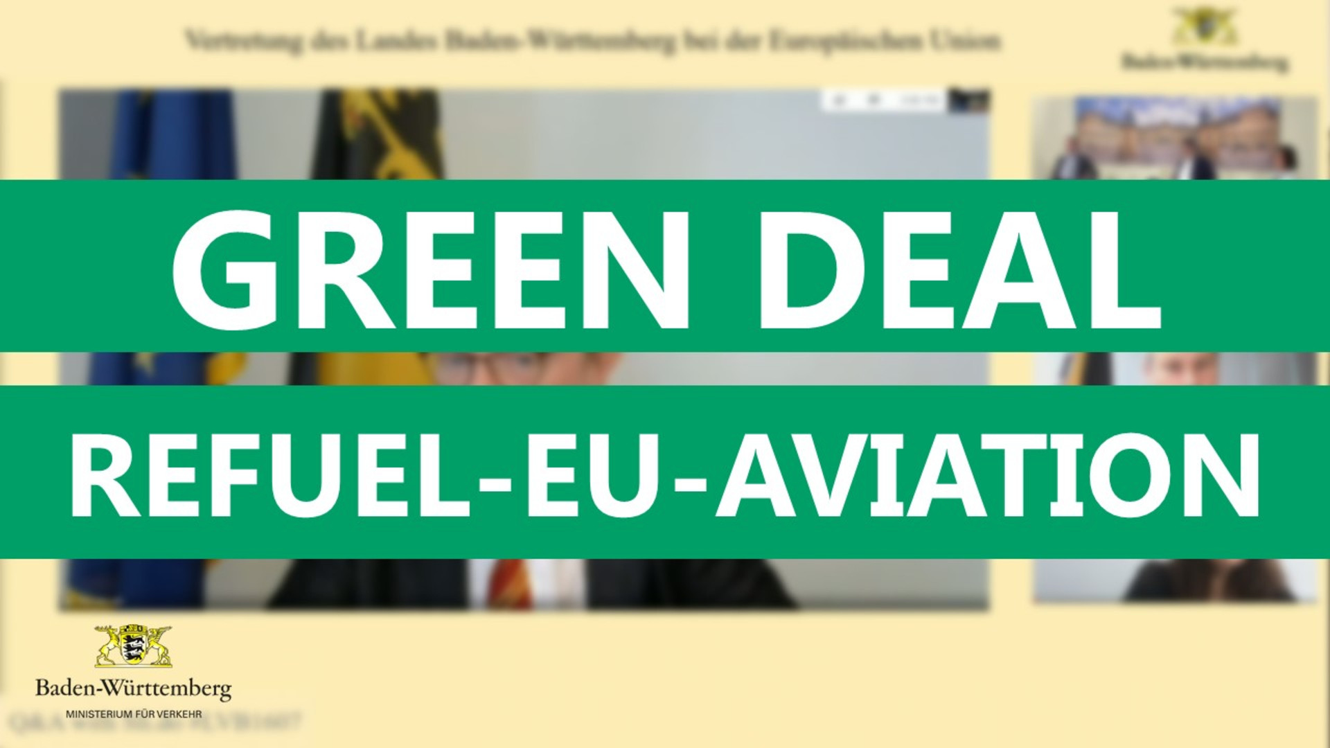 Unscharfer Hintergrund mit dem Text Green Deal - RefuelsEUAviation