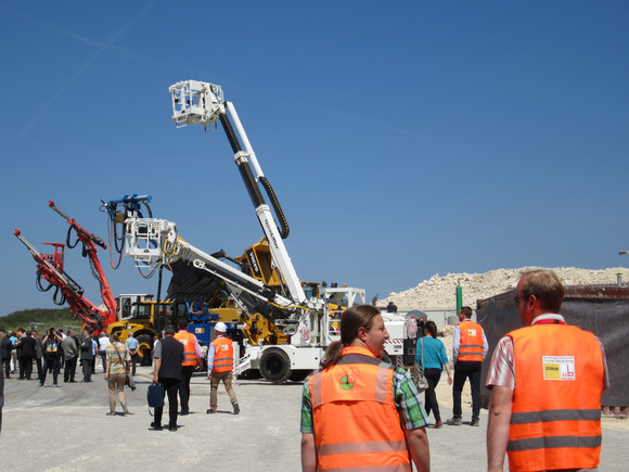 Tunneltaufe des Albabstiegstunnel Bahnprojekt Stuttgart - Ulm am 23. Juni 2014