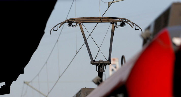 Stromabnehmer eines Zuges.