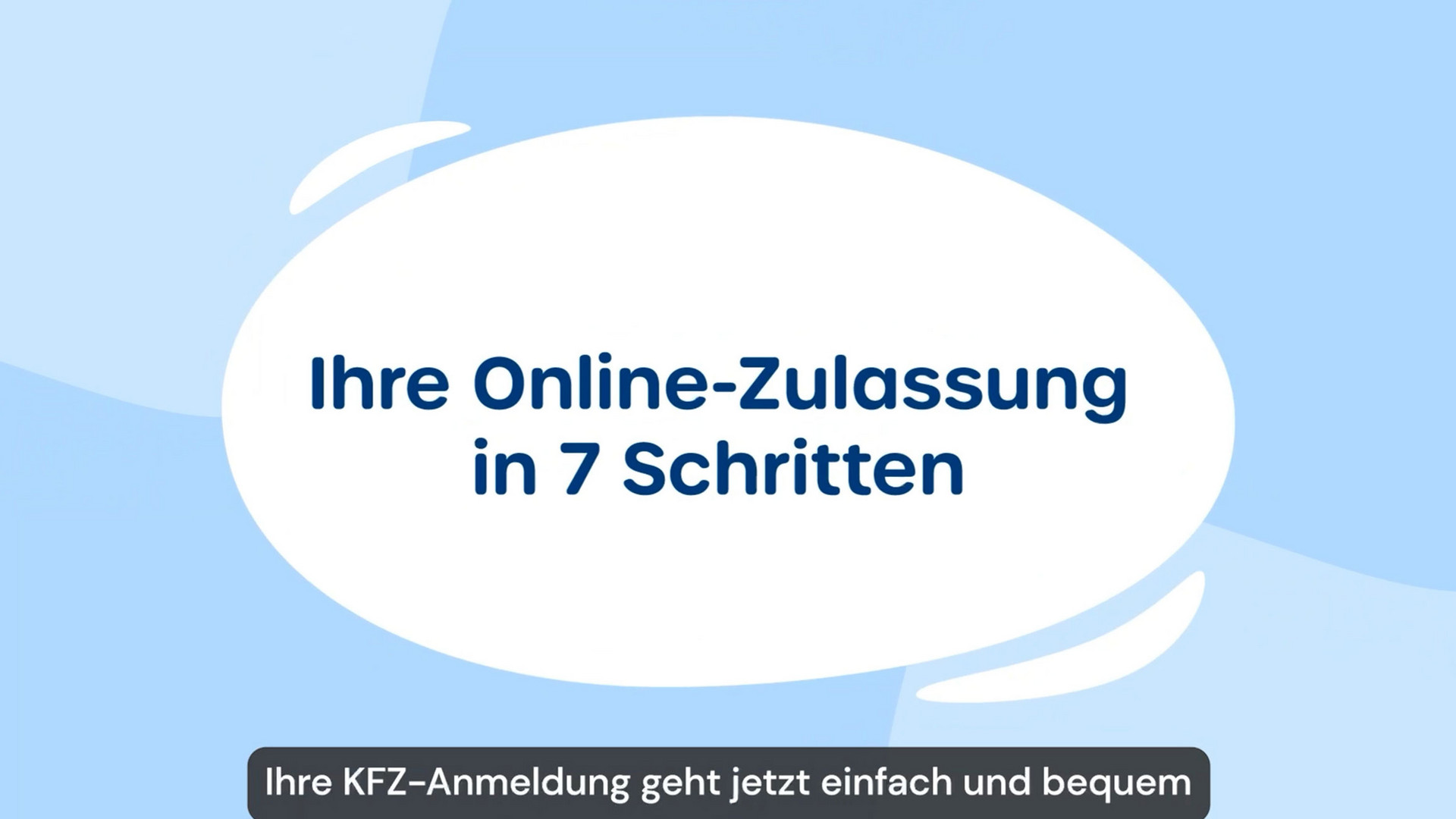 Titelfolie eines Videos. 7 Schritte zur Online-Zulassung.