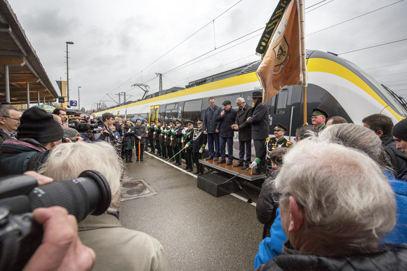 SPNV 150 Jahre Eisenbahn in Crailsheim Zugtaufe Netz 3b Crailsheim (Bilderquelle: VM/Wolfgang Vogt)