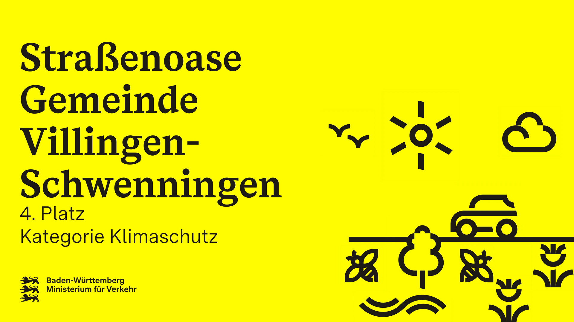 Titelseite eines Videos zur Straßenoase Gemeinde Villingen-Schwenningen. Platz 4 Kategorie Klimaschutz.