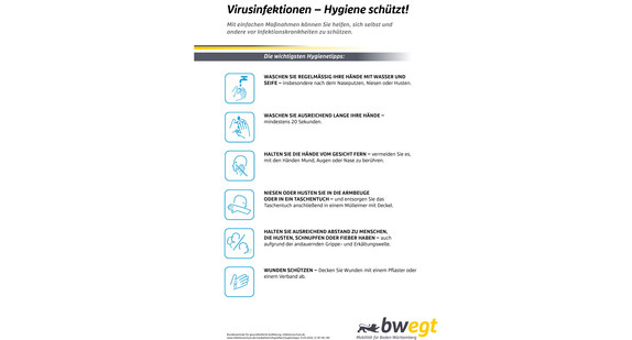 Hygienetipps (Bild: Verkehrsministerium Baden-Württemberg / bwegt)