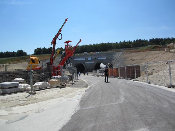 Tunneltaufe des Albabstiegstunnel Bahnprojekt Stuttgart - Ulm am 23. Juni 2014