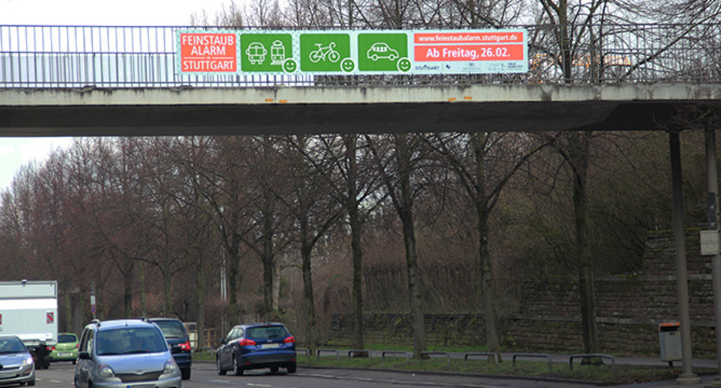 Feinstaub-Banner in Stuttgart