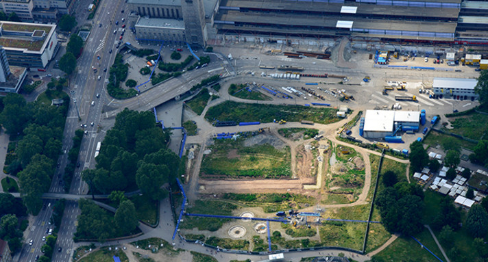 Grundwassermanagement im Mittleren Schloßgarten (Bild: Kommunikationsbüro Bahnprojekt Stuttgart-Ulm/ Arnim Kilgus)