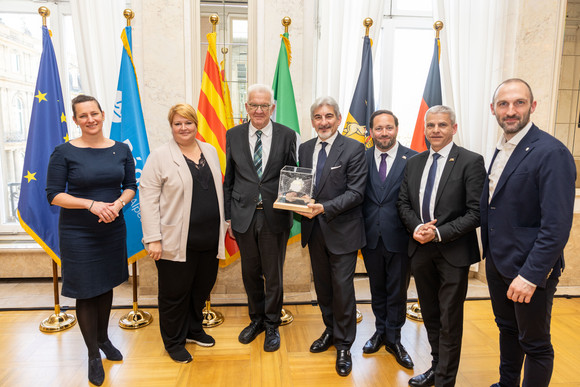 Europa Präsidentschaft der „Vier Motoren für Europa“ übergeben Gruppenbild