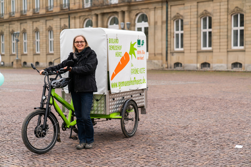Größte E-Lastenrad-Flotte 2018 in Stuttgart versammelt. Bilderquelle: Ministerium für Verkehr BW, Daniel Mühlebach