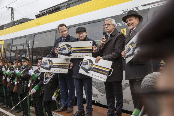 SPNV 150 Jahre Eisenbahn in Crailsheim Zugtaufe Netz 3b Crailsheim (Bilderquelle: VM/Wolfgang Vogt)