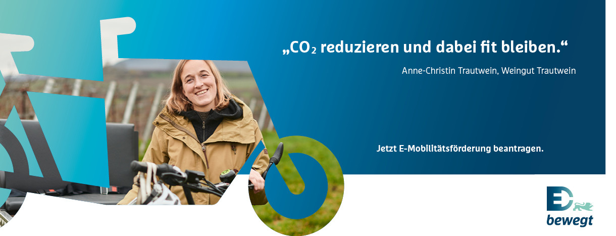 Testimonial mit Zitat: 'CO2 reduzieren und dabei fit bleiben.', Anne-Christin Trautwein, Weingut Trautwein