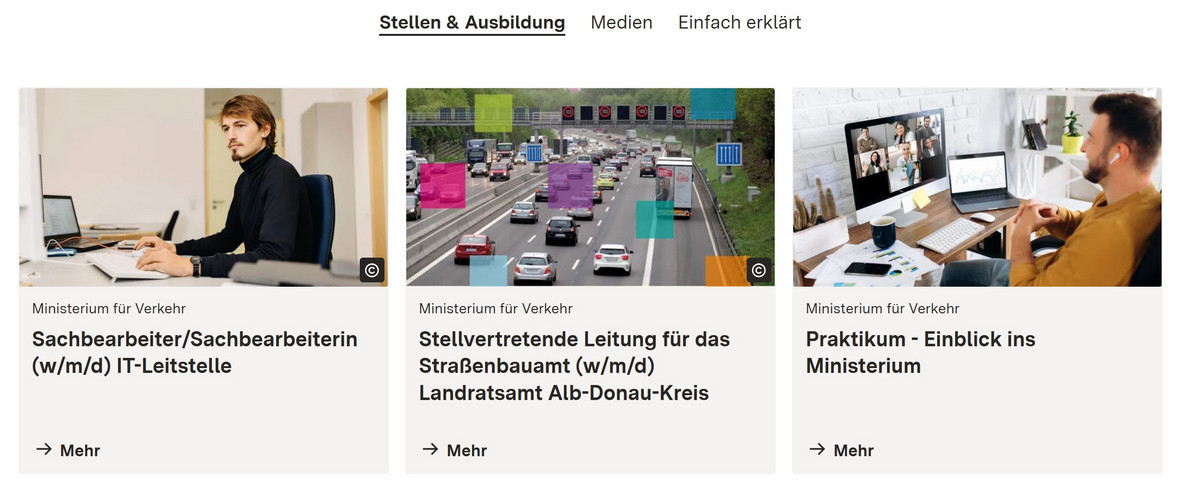Slider auf einer Website.