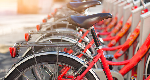Fahrräder im allgemeinen Gebrauch in der Stadt