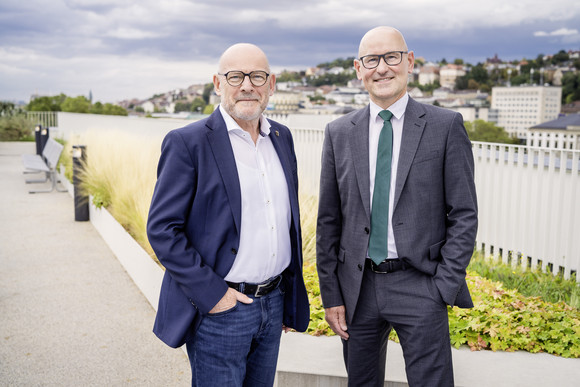 Verkehrsminister Winfried Hermann und Ministerialdirektor Berthold Frieß