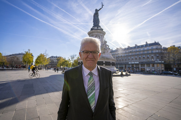Auslandsreise Kretschmann auf Delegationsreise in Paris Ministerpräsident Winfried Kretschmann in Paris (Bild: Staatsministerium Baden-Württemberg)