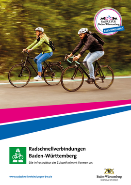 Titelbild mit Fahrrad der Broschüre Radschnellverbindungen