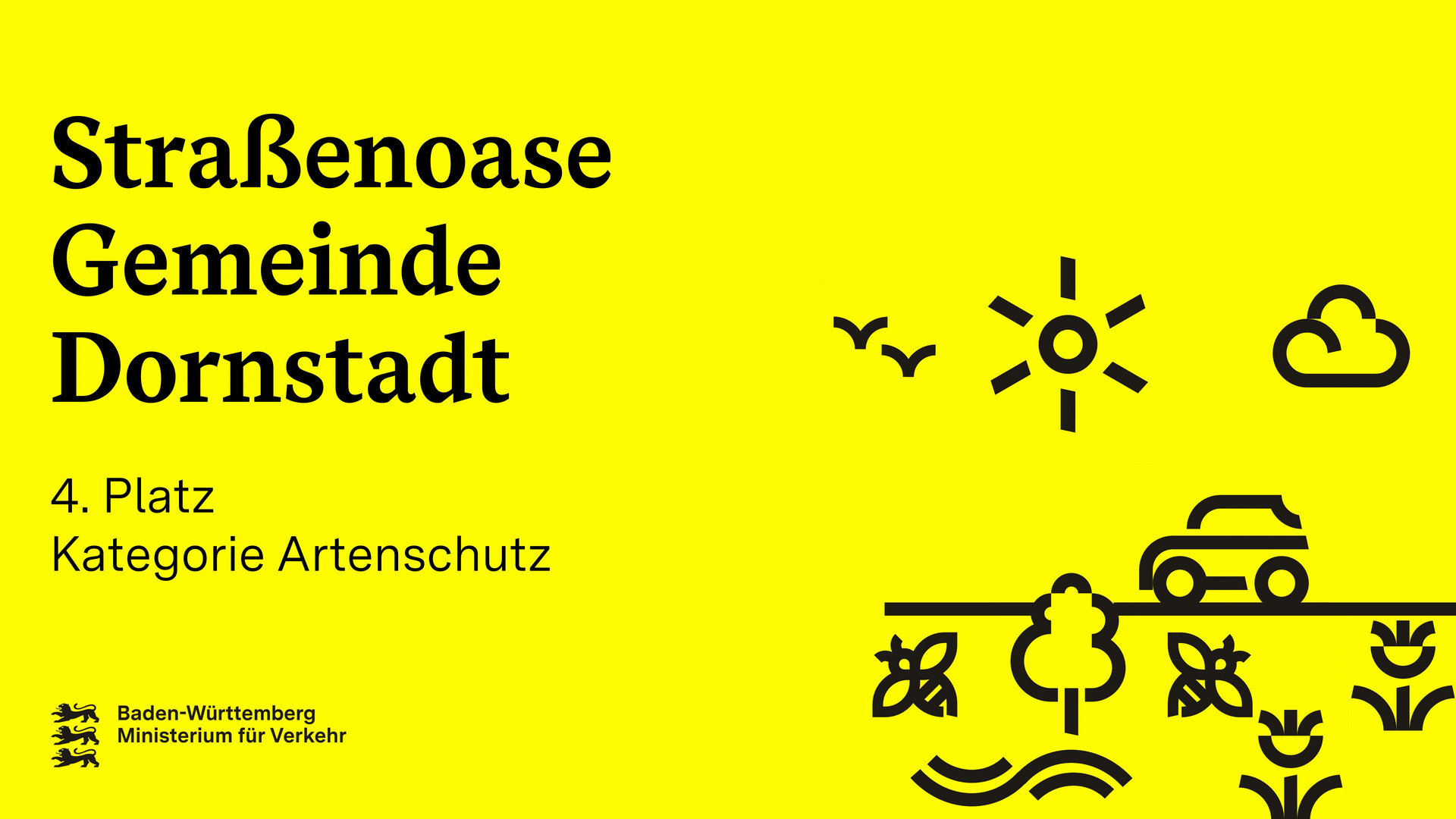 Titelseite eines Videos zur Straßenoase Gemeinde Dornstadt. Platz 4 Kategorie Artenschutz.