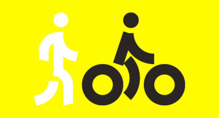 Icon eines Fußgängers und eines Radfahrers