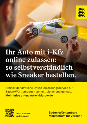 Vorschaubild zum Poster von i-Kfz online Zulassungen mit Sneaker Motiv